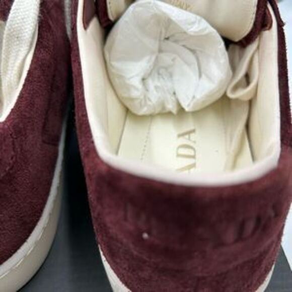 Men's Prada triangle logo suede sneakers size 8.5 US made in Italy - Picture 7 of 16
